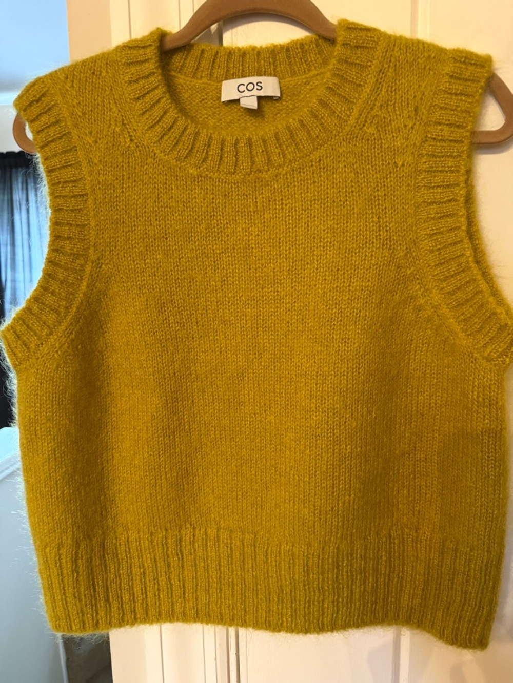 COS Sleeveless Mohair Vest in Mustard - Picture 4 of 7
